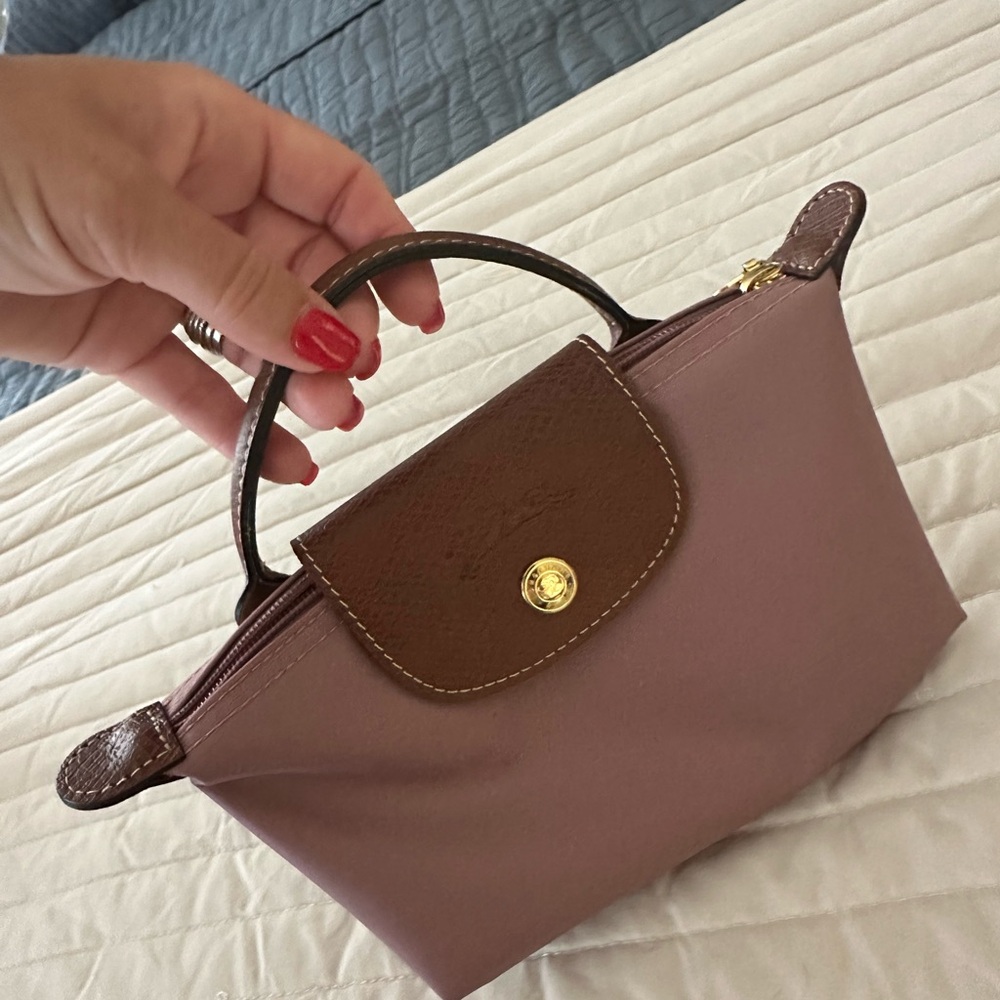Longchamp Mauve Mini Bag with Gold-Tone Hardware